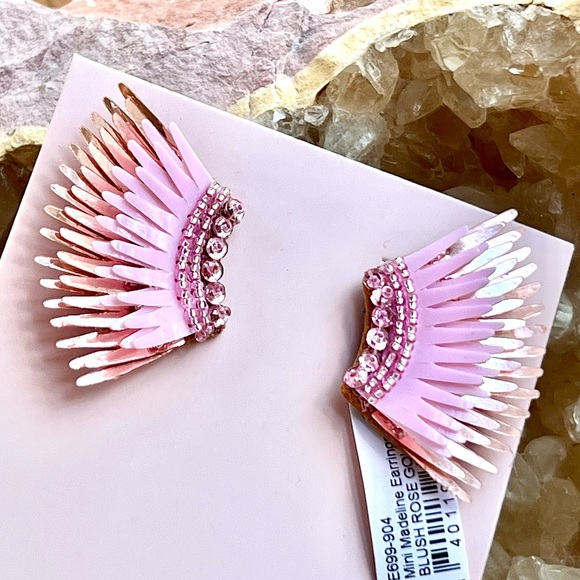 🌺🎉HP🎉🌺 NWT Mignonne Gavigan Mini Madeline Earrings Rose Gold Pink - Picture 7 of 16